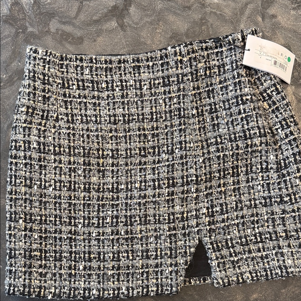 IRO Black and White Tweed Mini Skirt